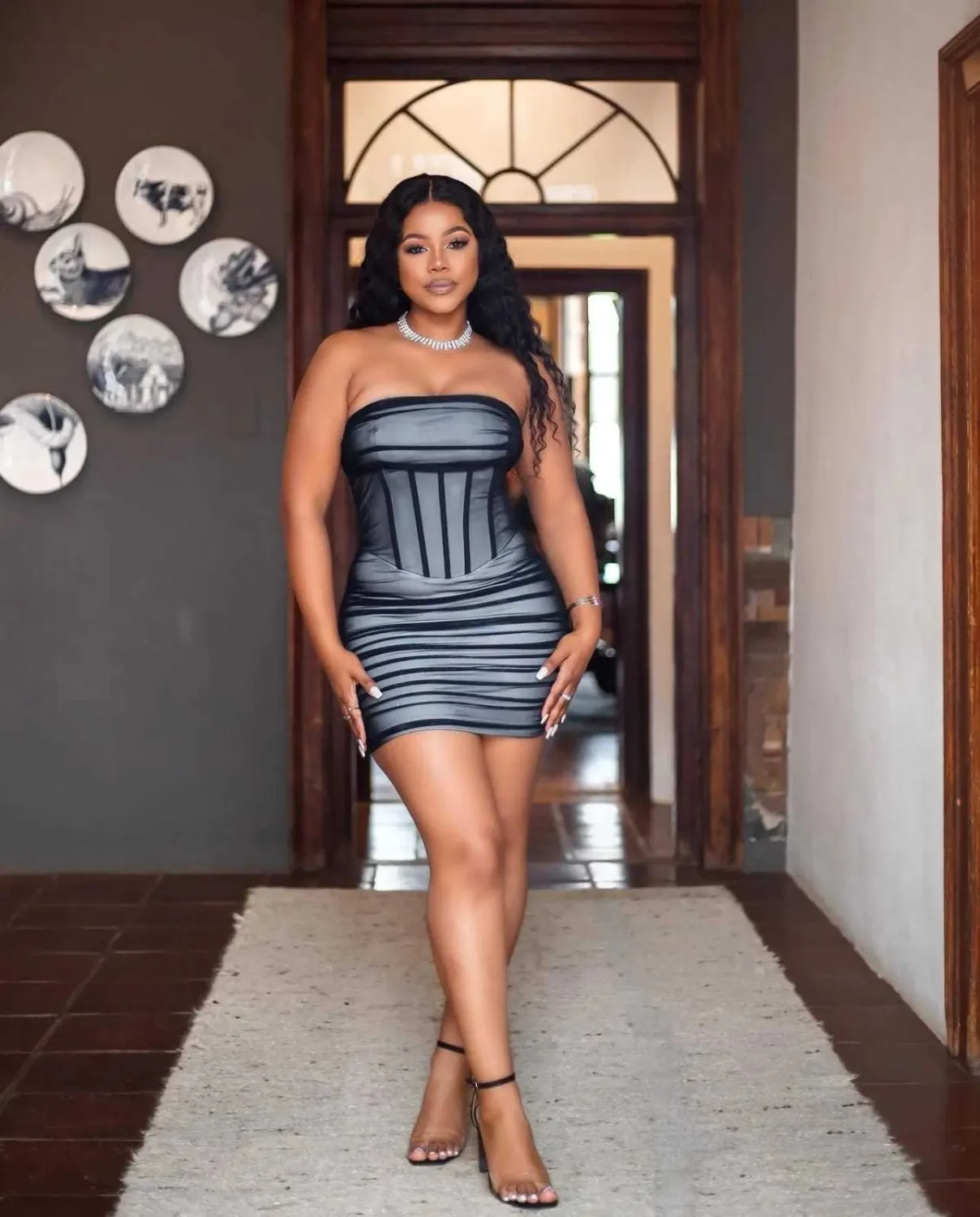 Women Sexy Off-the-shoulder Strapless Bodycon Pleated Dress 8 Women Sexy Off-the-shoulder Strapless Bodycon Pleated Dress - Image 8