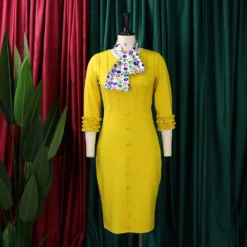 Women Fall Long Sleeve Solid Color Slit Scarf Bodycon Dress -Deals Toggenix Store 43d17e885f104d89