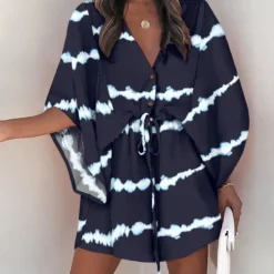Summer Loose Sleeve V-Neck Casual Holidays Dress With Belt 29 Summer Loose Sleeve V-Neck Casual Holidays Dress With Belt -Deals Toggenix Store 4478a8349ad4d578