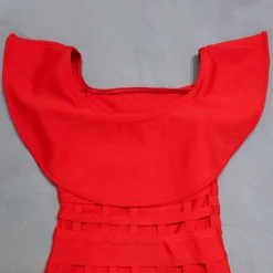 Summer Red Off Shoulder Ruffled Collar Slim Evening Dress Red Dress Ladies Chic Elegant Long Dress Bandage Dress -Deals Toggenix Store 449ac3456e6b9018