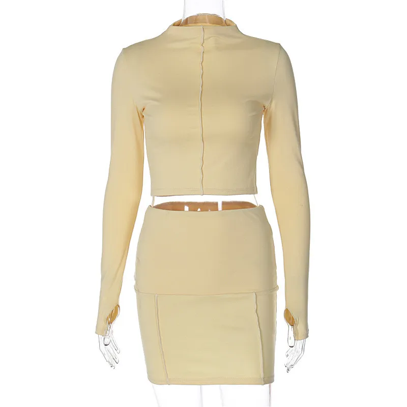 Winter Women's Long Sleeve Top Fashion Casual Slim Skirt Two Piece Set 14 Winter Women's Long Sleeve Top Fashion Casual Slim Skirt Two Piece Set - Image 14