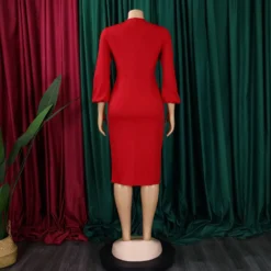 African Women V-neck Puff Sleeve Slit Dress -Deals Toggenix Store 4580d96de4df7766