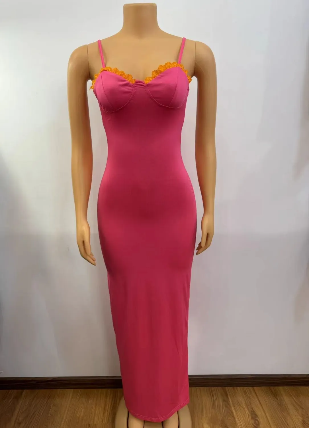 Women Summer Solid Sexy Suspender Backless Slit Bodycon Dress 14 Women Summer Solid Sexy Suspender Backless Slit Bodycon Dress - Image 14