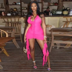 Sexy Sling With Irregular Ruffles Bodycon Dress -Deals Toggenix Store 4709c7c5758b077c