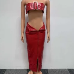 Sexy Leather Metal Buckle Tight Fitting Bodycon Skirt Set 18 Sexy Leather Metal Buckle Tight Fitting Bodycon Skirt Set -Deals Toggenix Store 47ca2d399e200693
