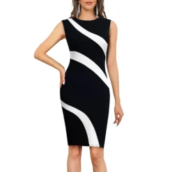 Women Summer Round Neck Sleeveless Colorblock Zip Dress 18 Women Summer Round Neck Sleeveless Colorblock Zip Dress -Deals Toggenix Store 4895e4c32f186fa6