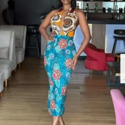 Women Casual Print Elegant Lace-Up Dress -Deals Toggenix Store 48a03edc7b7c7410