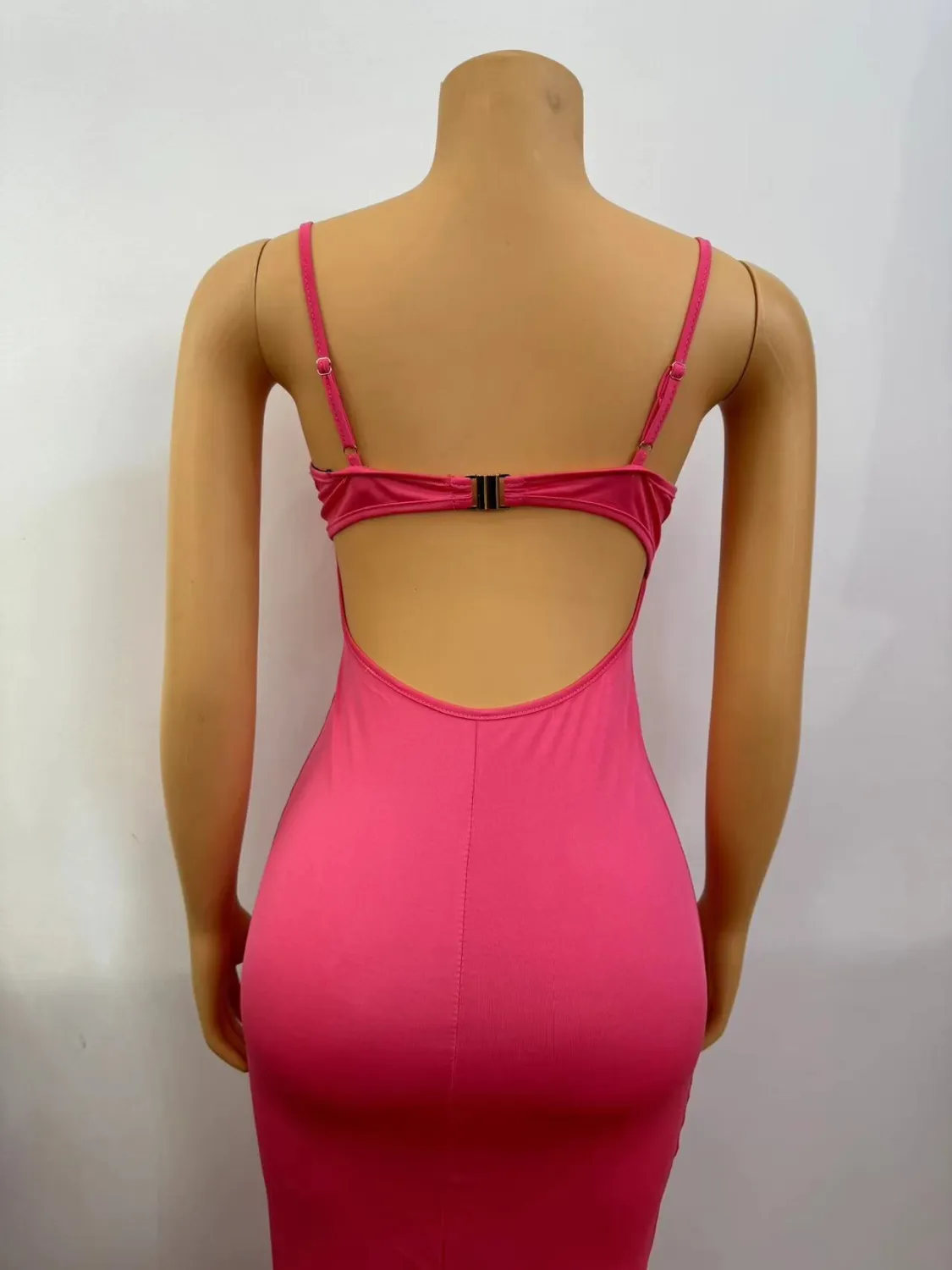 Women Summer Solid Sexy Suspender Backless Slit Bodycon Dress 7 Women Summer Solid Sexy Suspender Backless Slit Bodycon Dress - Image 7