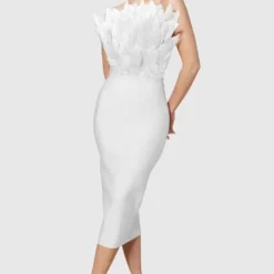 Fashion Dress Strapless Feather Chic Bandage Dress Women -Deals Toggenix Store 49fa37206bf5a0ed