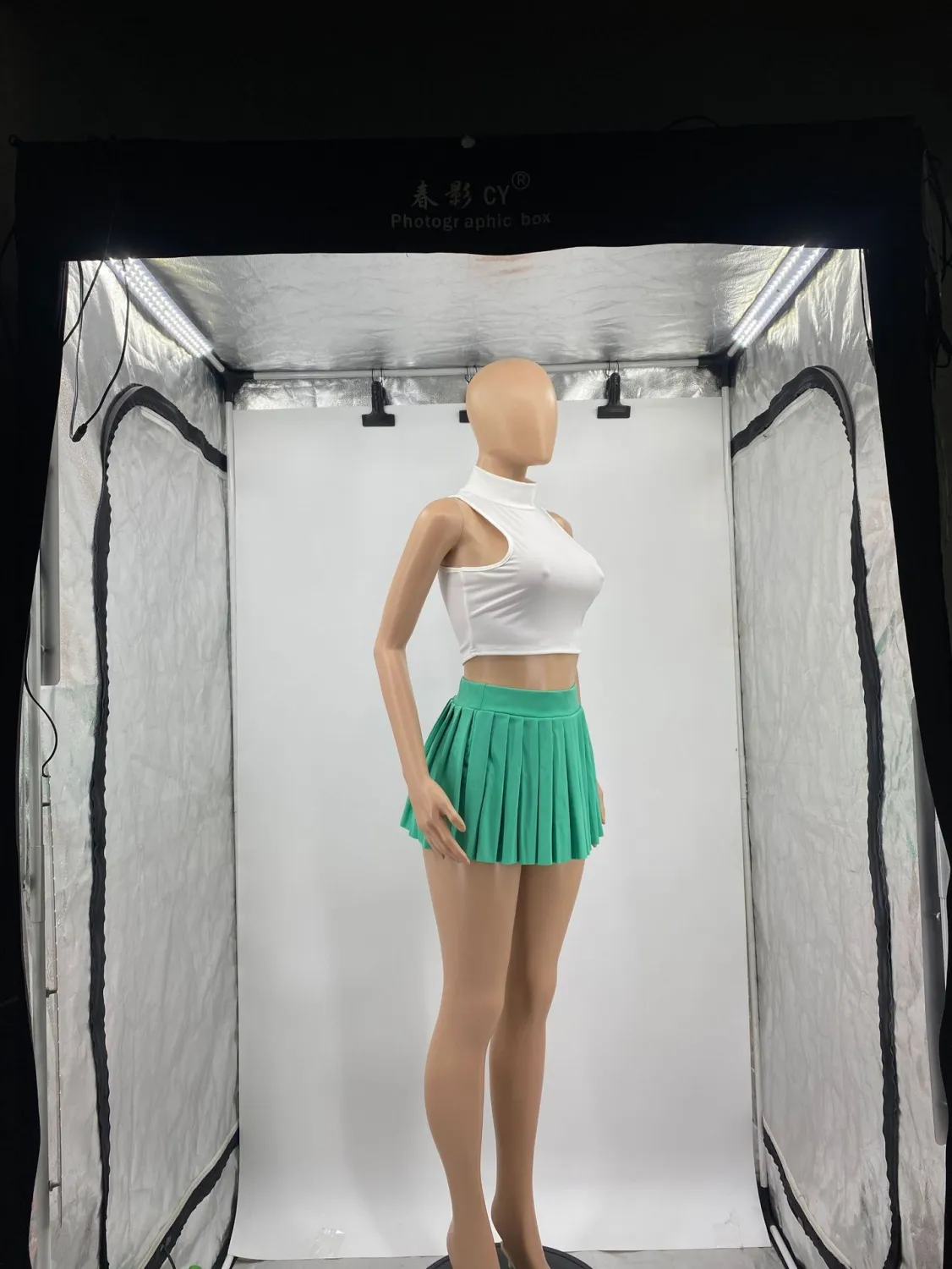 Women Summer Solid Color T-shirt + Pleated Dress Two-piece Set 15 Women Summer Solid Color T-shirt + Pleated Dress Two-piece Set - Image 15