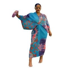 Women'S Fall V-Neck Bat Sleeves Print Dress -Deals Toggenix Store 4ad1d5fdfda618e5