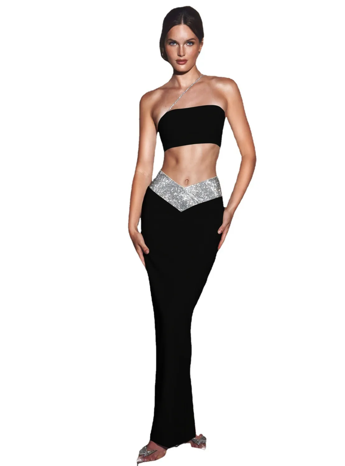 Women Sexy Strapless Crop Top And High Waisted Skirt Two-Piece Set 19 Women Sexy Strapless Crop Top And High Waisted Skirt Two-Piece Set - Image 19