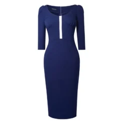 Fashion Women Solid Color Mid Waist Patchwork Bodycon Autumn Winter Dress -Deals Toggenix Store 4b40f7b46b82de45