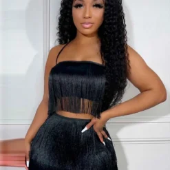 Sexy Nightclub Straps Tassel Top Short Skirt Two-Piece Set -Deals Toggenix Store 4b85191fbd733401