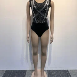 Sexy Beaded See-Through Low Back Mesh Bodysuit Slit Skirt Two-Piece Set -Deals Toggenix Store 4bd1adfe1311ef06