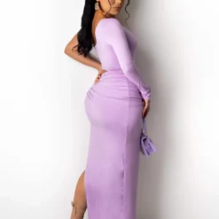 Women's Fashion Solid Color Drawstring Slit Dress -Deals Toggenix Store 4c0994ba1e420659