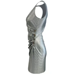 Sexy Fashionable V-Neck Casual Color Block Button Solid Color Metallic Pleated Tight Fitting Dress -Deals Toggenix Store 4cd5efd0407f3eb3