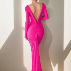 Women's Long-Sleeved Sexy Deep V-Neck Pleated Slim Long Dress 33 Women's Long-Sleeved Sexy Deep V-Neck Pleated Slim Long Dress -Deals Toggenix Store 4dab4af9ca50df56