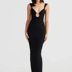 Beach Holidays Style Sexy V-Neck Metal Buckle Low Back Strap Long Dress -Deals Toggenix Store 4de866c63c76b841