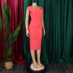 Women Short SleevesSolid Office Bodycon Dress -Deals Toggenix Store 4e3ba50263db1aa8