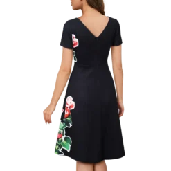 Summer Vintage Print Elegant Round Neck Irregular Dress For Women -Deals Toggenix Store 4f1b0008d8861643