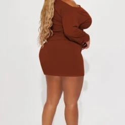 Women's Slash Shoulder Pleated Top Ribbed Skirt Sexy Two-piece Set -Deals Toggenix Store 4f4cc328688cb008