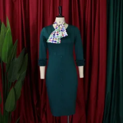 Women Fall Long Sleeve Solid Color Slit Scarf Bodycon Dress -Deals Toggenix Store 509fa2b08465258d