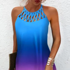 Women'S Cutout Print Sleeveless Casual Dress -Deals Toggenix Store 51661b00ccc29840