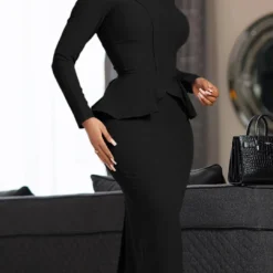 Plus Size African Women Long Sleeve Elegant Ruffle Dress 27 Plus Size African Women Long Sleeve Elegant Ruffle Dress -Deals Toggenix Store 53492b7308c56358