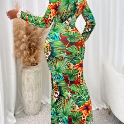 Women Sexy Printed V-neck Slit Long-sleeved Dress 16 Women Sexy Printed V-neck Slit Long-sleeved Dress -Deals Toggenix Store 541b3c2ae05d273c