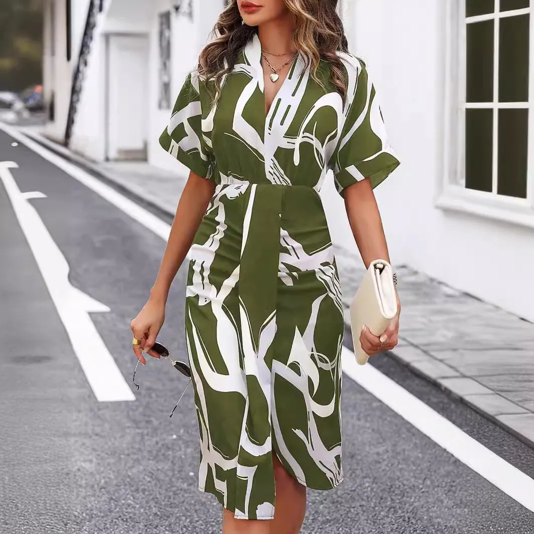 Women V-neck Irregular Dress 14 Women V-neck Irregular Dress - Image 14