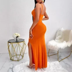 Women Sexy Solid Slit Strap Dress 13 Women Sexy Solid Slit Strap Dress -Deals Toggenix Store 559ba7079a5c9092