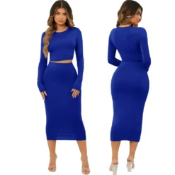 Sexy Fashion Solid Color Tight Fitting Two-Piece Set -Deals Toggenix Store 55c01d924fc77665