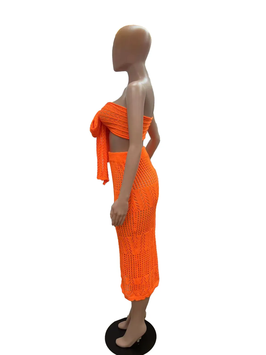 Women's Sexy Knitting Strapless Two Piece Skirt Set 2 Women's Sexy Knitting Strapless Two Piece Skirt Set - Image 2