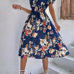 Fashion Digital Print Crossover Dress -Deals Toggenix Store 565e7a0857b3716d