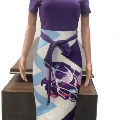 Fashion Print Zip Short Sleeve Tight Fitting Bodycon Dress -Deals Toggenix Store 56ae9fef8c367a9d