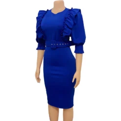 Plus Size African Women Ruffles Short Sleeve Bodycon Dress -Deals Toggenix Store 56ead450a82c111e