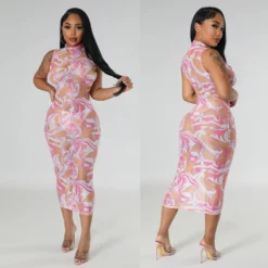 Summer Women's Fashion Sexy Mesh See-Through Print Dress For Women 17 Summer Women's Fashion Sexy Mesh See-Through Print Dress For Women -Deals Toggenix Store 580c1a5bc1bf9271