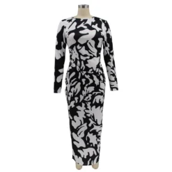 Women Patterned Long Sleeve Printed Sexy Backless Maxi Dress -Deals Toggenix Store 581921cf85998ed6