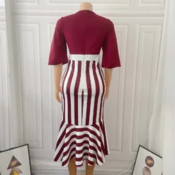 Women's Stripe Irregular Patchwork Mermaid Dress Chic Career Dress -Deals Toggenix Store 597250090f438bbc