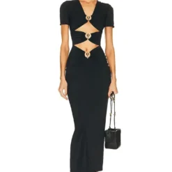 Women's Summer Metallic Sexy And Elegant Long Slim-Fitting Short-Sleeved Bandage Dress -Deals Toggenix Store 5a0e5080a5ba5cac