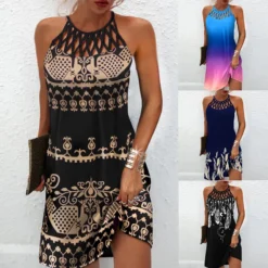 Women'S Cutout Print Sleeveless Casual Dress -Deals Toggenix Store 5a35dd4f7ca2fdc1