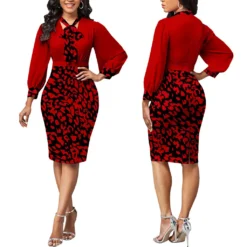 Sexy Fashion Printed V-Neck Cropped Sleeve Women's Dress -Deals Toggenix Store 5af2f26de5a9b0b4