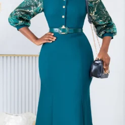 Women Printed Long Sleeve Patchwork Dress -Deals Toggenix Store 5b15c5e56451be65