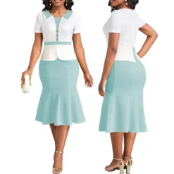 Sexy Fashion Solid Color Short Sleeve Career Women's Dress -Deals Toggenix Store 5bb84f6a840b6fbc