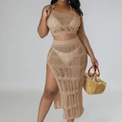 Women's Spring Summer Beach Knitting Vest Slit Skirt Slit Sexy Two Piece Set 17 Women's Spring Summer Beach Knitting Vest Slit Skirt Slit Sexy Two Piece Set -Deals Toggenix Store 5c73933821b567d2