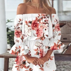 Sexy Fashion Off Shoulder Floral Print Casual Dress -Deals Toggenix Store 5ca5d63a3aa6640d