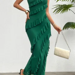 Women's Spring Summer Solid Color Slim Strapless Dress -Deals Toggenix Store 5dbb359e98548a68