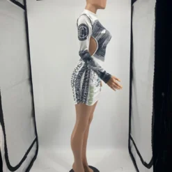 Cool Graffiti Bill Print Long Sleeve Low Back Nightclub Dress 28 Cool Graffiti Bill Print Long Sleeve Low Back Nightclub Dress -Deals Toggenix Store 5dcbbca4ba824998