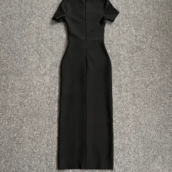 Women's Summer Metallic Sexy And Elegant Long Slim-Fitting Short-Sleeved Bandage Dress -Deals Toggenix Store 5e70619982f094cb